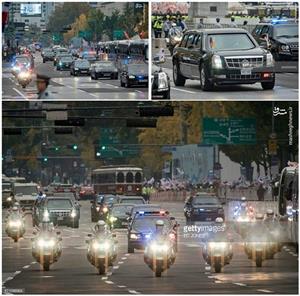 عکسی جالب از کاروان اسکورت ترامپ در سئول
