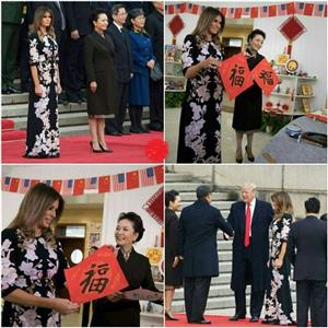 لباس سه هزار دلاری ملانیا ترامپ در چین سوژه شد+عکس
