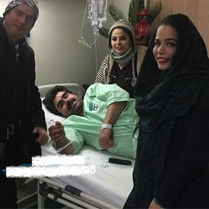عیادت خانم بازیگر معروف از امیر نوری در بیمارستان+عکس

