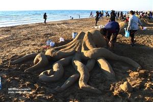 جشنواره مجسمه‌های شنی در ساحل گناوه+تصاویر