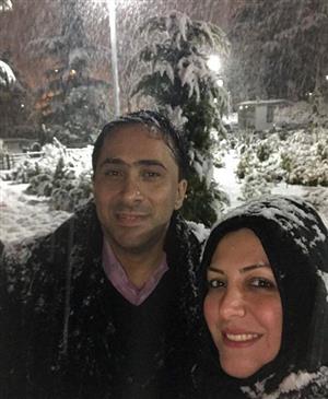 برف بازی زن و شوهر گوینده خبر+عکس