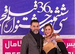تیپ متفاوت پیمان معادی و همسرش در جشنواره فلیم فجر/عکس