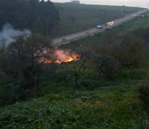 تصاویری از سقوط جنگنده اف 16 ارتش رژيم صهيونيستی